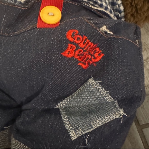 Country Bears Vintage 1985‎ Plush 16” Uncle Tyler Marchon Suspenders Overalls - Picture 2 of 4